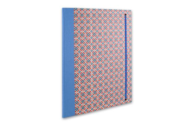 Folder blue red,"Toni", printed folder, handmade